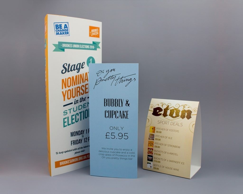 Table Tents Printing Chelmsford